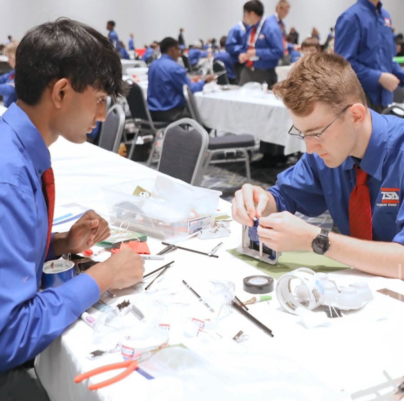 Students collaborating on a design project